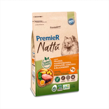 Ração Premier Nattu Mandioquinha Cães Adultos Raças Pequenas 1kg