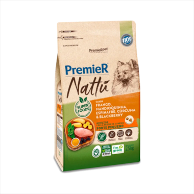 Ração Premier Nattu Mandioquinha Cães Adultos Raças Pequenas 2,5kg