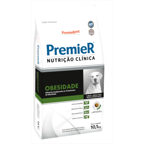 Ração Premier Obesidade Cães Raças Medias e Grandes 10,1kg