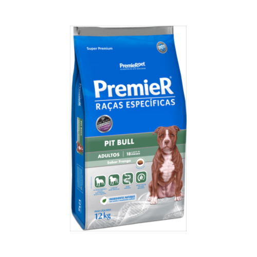 Ração Premier Pitbull Frango Cães Adultos 12kg