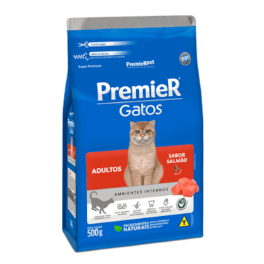 Ração Premier Salmão Ambientes Internos Gatos Adultos 500g
