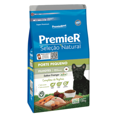 Ração Premier Seleção Natural Cães Filhotes Raças Pequenas 1kg