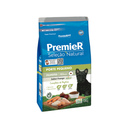 Ração Premier Seleção Natural Cães Filhotes Raças Pequenas 1kg