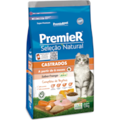 Ração Premier Seleção Natural Frango Gatos Adultos Castrados 1,5kg