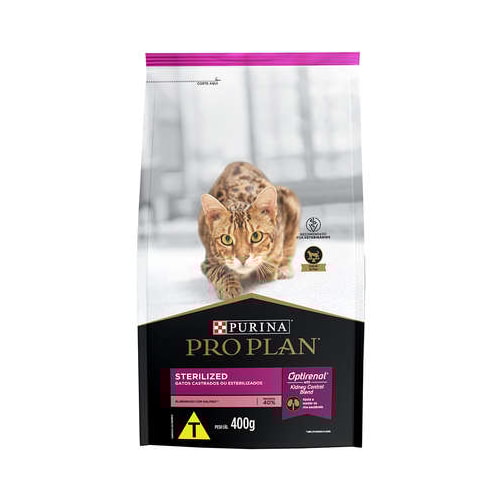 Ração Pro Plan Esterilize Salmão Gatos Adultos Castrados 400g