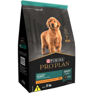 Ração Pro Plan Frango Cães Filhotes Raças Medias 15kg