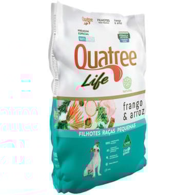 Ração Quatree Life Frango Arroz Cães Filhotes Raças Pequenas 3kg