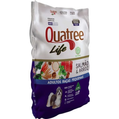 Ração Quatree Life Salmão Arroz Cães Adultos Raças Pequenas 3kg