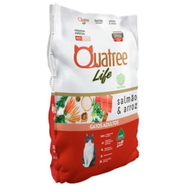 Ração Quatree Life Salmão Arroz Gatos Adultos 10,1kg