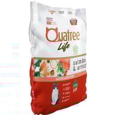 Ração Quatree Life Salmão Arroz Gatos Adultos 3kg