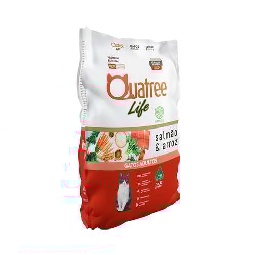 Ração Quatree Life Salmão Arroz Gatos Adultos 3kg
