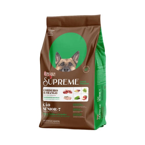 Ração Quatree Supreme Cordeiro Frango Cães Sênior +7 Raças Grandes 15kg