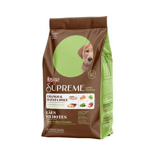 Ração Quatree Supreme Frango Batata Doce Cães Filhotes Raças Grandes 10,1kg