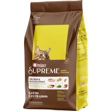 Ração Quatree Supreme Frango Batata Doce Gatos Adultos Castrados 10,1kg