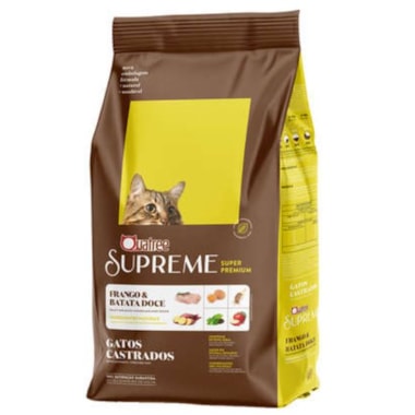 Ração Quatree Supreme Frango Batata Doce Gatos Adultos Castrados 3kg
