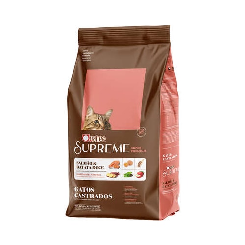Ração Quatree Supreme Salmão Batata Doce Gatos Adultos Castrados 10,1kg