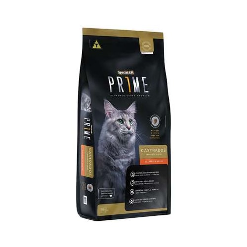 Ração Special Cat Prime Salmão e Arroz Gatos Adultos Castrados 10,1kg