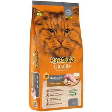 Ração Special Cat Ultralife Frango Gatos Adultos Castrados 10,1kg