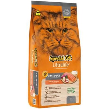 Ração Special Cat Ultralife Salmão Gatos Adultos Castrados 3kg