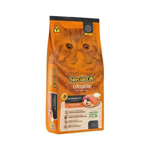 Ração Special Cat Ultralife Salmão Gatos Sênior 10+ Castrados 10,1kg