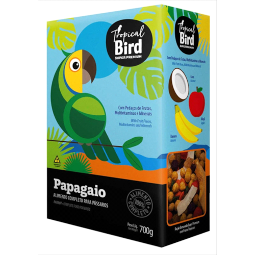 Ração Tropical Bird com Pedaços de Frutas Papagaios 700g