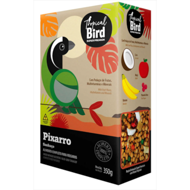 Ração Tropical Bird com Pedaços de Frutas Pixarros 350g