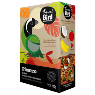 Ração Tropical Bird com Pedaços de Frutas Pixarros 700g