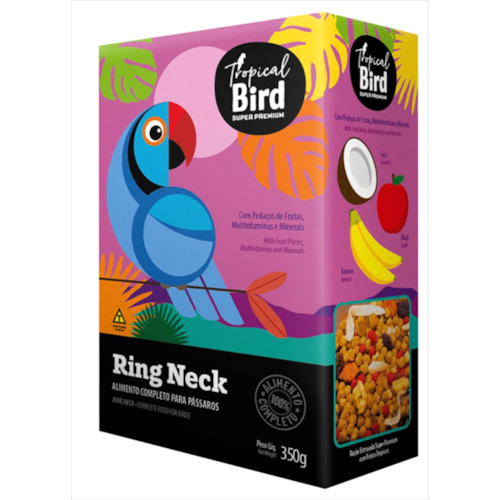 Ração Tropical Bird com Pedaços de Frutas Ring Neck 350g