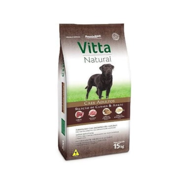 Ração Vitta Natural Carne e Arroz Cães Adultos 15kg