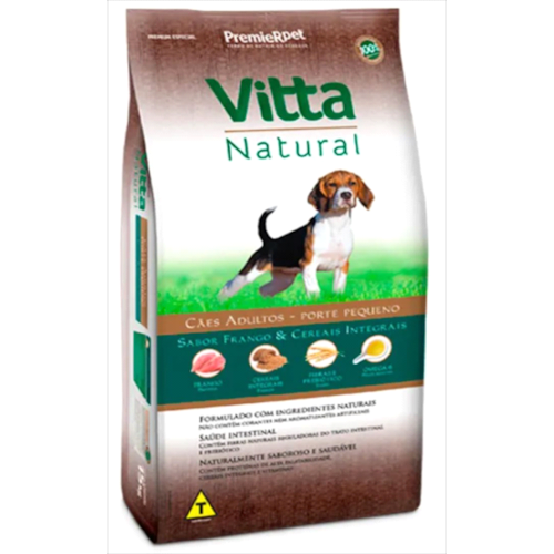 Ração Vitta Natural Frango Cereais Cães Adultos Castrados 3kg