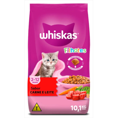 Ração Whiskas Carne e Leite Gatos Filhotes 10,1kg