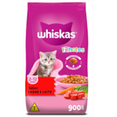 Ração Whiskas Carne e Leite Gatos Filhotes 900g