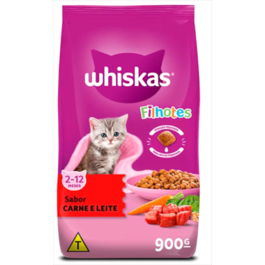 Ração Whiskas Carne e Leite Gatos Filhotes 900g