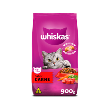 Ração Whiskas Carne Gatos Adultos 900g