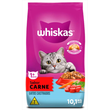 Ração Whiskas Carne Gatos Adultos Castrados 10,1kg