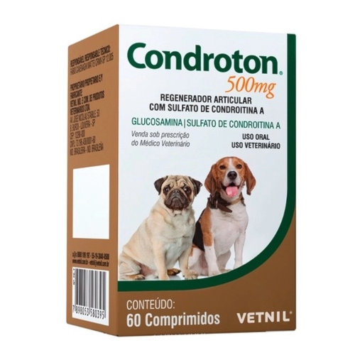 Regenerador Articular Condroton Vetnil 500mg com 60 capsulas