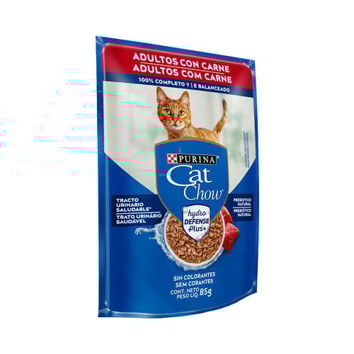 Sachê Cat Chow Carne ao Molho Gatos Adultos 85g