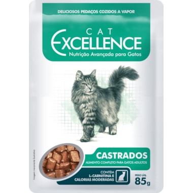 Sachê Cat Excellence Gatos Adultos Castrados 85g