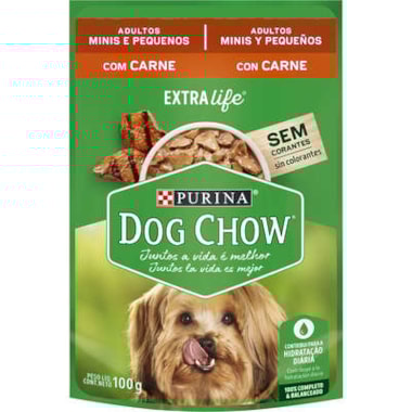 Sachê Dog Chow Carne Cães Adultos Raças Pequenas 100g