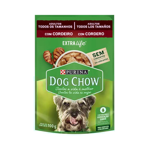 Sachê Dog Chow Cordeiro Cães Adultos 100g