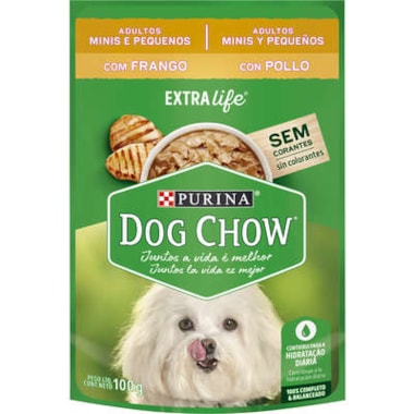 Sachê Dog Chow Frango Cães Adultos Raças Pequenas 100g