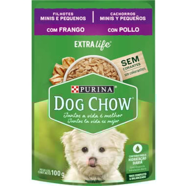Sachê Dog Chow Frango Cães Filhotes Raças Pequenas 100g