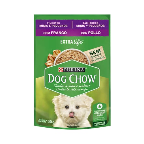 Sachê Dog Chow Frango Cães Filhotes Raças Pequenas 100g