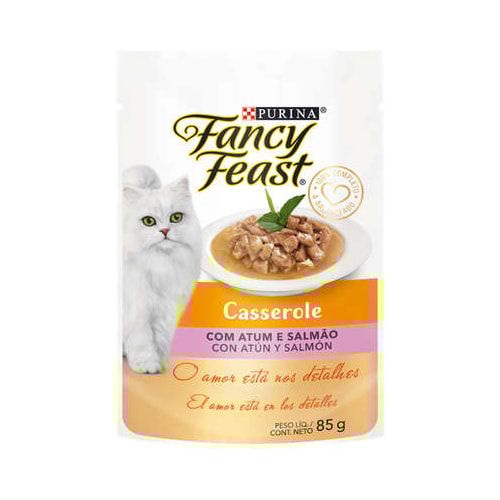 Sachê Fancy Feast Casserole Atum Salmão Gatos Adultos 85g