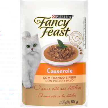 Sachê Fancy Feast Casserole Frango Peru Gatos Adultos 85g