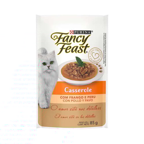 Sachê Fancy Feast Casserole Frango Peru Gatos Adultos 85g