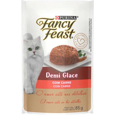 Sachê Fancy Feast Demi Glace Carne Gatos Adultos 85g