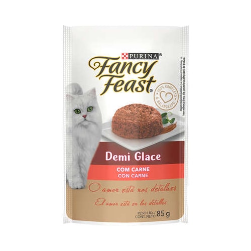 Sachê Fancy Feast Demi Glace Carne Gatos Adultos 85g