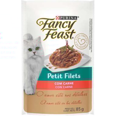 Sachê Fancy Feast Petit Filets Carne ao Molho Gatos Adultos 85g