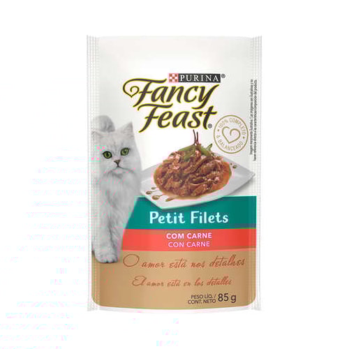 Sachê Fancy Feast Petit Filets Carne ao Molho Gatos Adultos 85g
